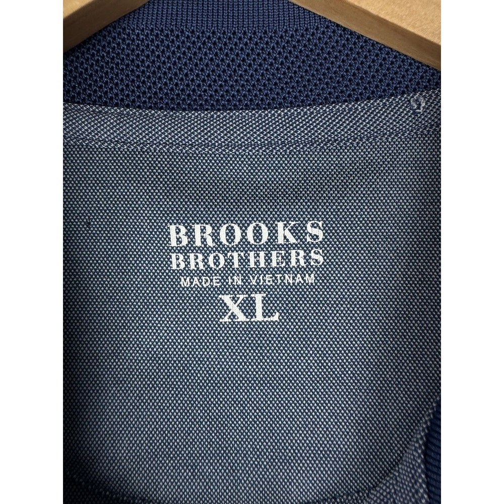 Brooks Brothers Polo Shirt Mens XL Blue Solid Polyester Knit 5399-104NW010 - Picture 2 of 7